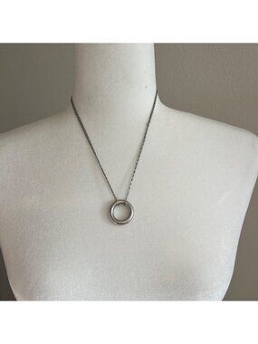 Silver Circle Pendant Necklace